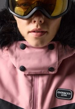 SKI JACKET WITH DETACHABLE FUR HOOD - Ski Jacket - Black/light Pink -Even&Odd Winkel 0c1582ca9ac6449db1ba6cd1e43a72a9