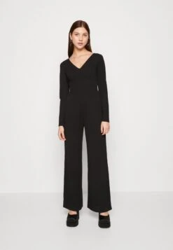 Even&Odd WIDE LEG LONG SLEEVES BODICE - Jumpsuit - Black