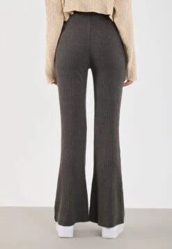 CUT & SEW RIB MATERNITY FLARE LEGGING - Leggings - Dark Grey Melange -Even&Odd Winkel 26de64f3eb074d19a068254f763f7fbb