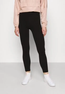 Even&Odd HIGH WAISTED LEGGINGS 2 PACK - Leggings - Hosen - Black/mottled Dark Grey -Even&Odd Winkel 2b82dd7f3d5d44d29470294bd599e26e