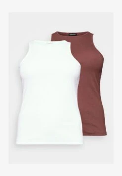 2 PACK - Top - White/ Brown 10 2 PACK - Top - White/ Brown -Even&Odd Winkel 3a2e53a5923244b59043217b4f3c679b