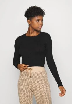 Even&Odd 2 PACK - Strickpullover - Black/sand -Even&Odd Winkel 4e2af4b278eb498cbfc21789575b42ec