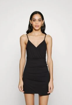 Even&Odd STRAPPY WARP MINI BODYCON PUNTO DRESS - Etuikleid - Black