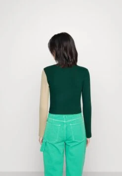 Even&Odd Langarmshirt - Beige/dark Green -Even&Odd Winkel 66a2294e09f24eeabca31d6e8e755fa4