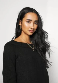 Even&Odd SCHULTERFREI MINI STRICKKLEID - Strickkleid - Black -Even&Odd Winkel 762514b54e2940cca35f61860480f99e