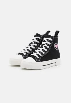 Even&Odd LOVE - Sneaker High - Black/pink -Even&Odd Winkel 851d25aee7f54a65add9c266203ec9f8