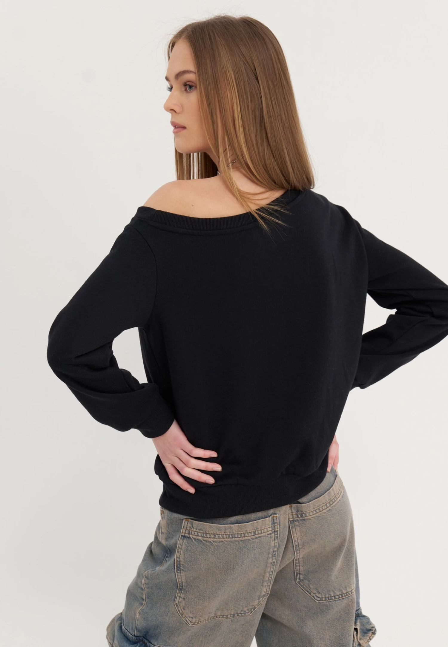Even&Odd BASIC OFF SHOULDER SWEATSHIRT - Sweatshirt - Black 3 Even&Odd BASIC OFF SHOULDER SWEATSHIRT - Sweatshirt - Black – Bild 3