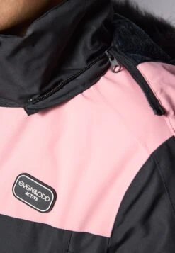 SKI JACKET WITH DETACHABLE FUR HOOD - Ski Jacket - Black/light Pink -Even&Odd Winkel 9c6fdc147c5e4557ae73011c53d086b6