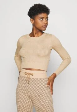 Even&Odd 2 PACK - Strickpullover - Black/sand -Even&Odd Winkel 9caa62a980a9404ba892d1bfdfc029ce