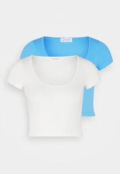 Even&Odd 2 PACK - T-Shirt Basic - White/blue -Even&Odd Winkel a64b5dda9c2840929039f30965f3482c