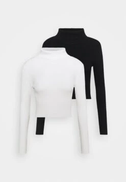 Even&Odd CROPPED TURTLE NECK 2 PACK - Strickpullover - Black/ White -Even&Odd Winkel ab80f7e617654e94a6ec0dc086796d5b