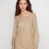 Even&Odd SCHULTERFREI MINI STRICKKLEID - Strickkleid - Camel