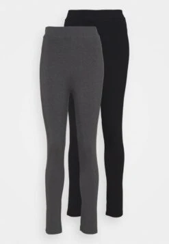 Even&Odd HIGH WAISTED LEGGINGS 2 PACK - Leggings - Hosen - Black/mottled Dark Grey -Even&Odd Winkel d801180b496544009a781d4a56815d6f