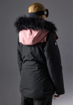 SKI JACKET WITH DETACHABLE FUR HOOD - Ski Jacket - Black/light Pink -Even&Odd Winkel e3157f8e44894649af821f0230df5b17
