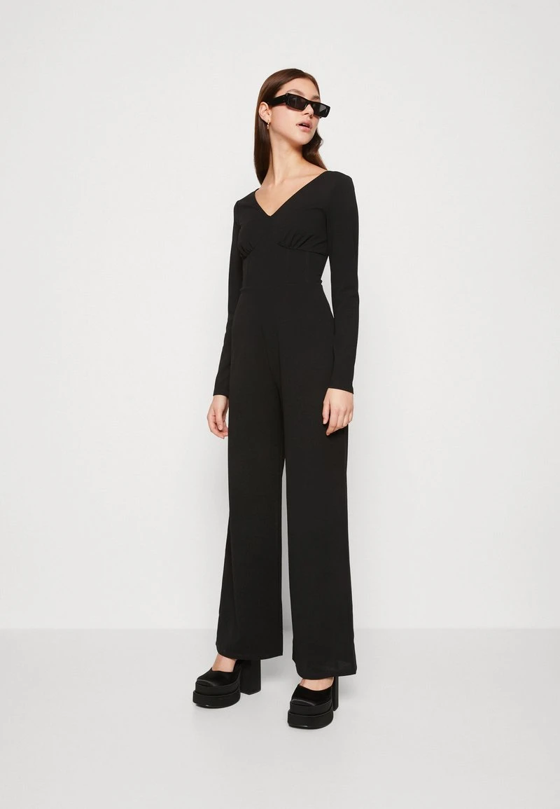 Even&Odd WIDE LEG LONG SLEEVES BODICE - Jumpsuit - Black 2 Even&Odd WIDE LEG LONG SLEEVES BODICE - Jumpsuit - Black – Bild 2