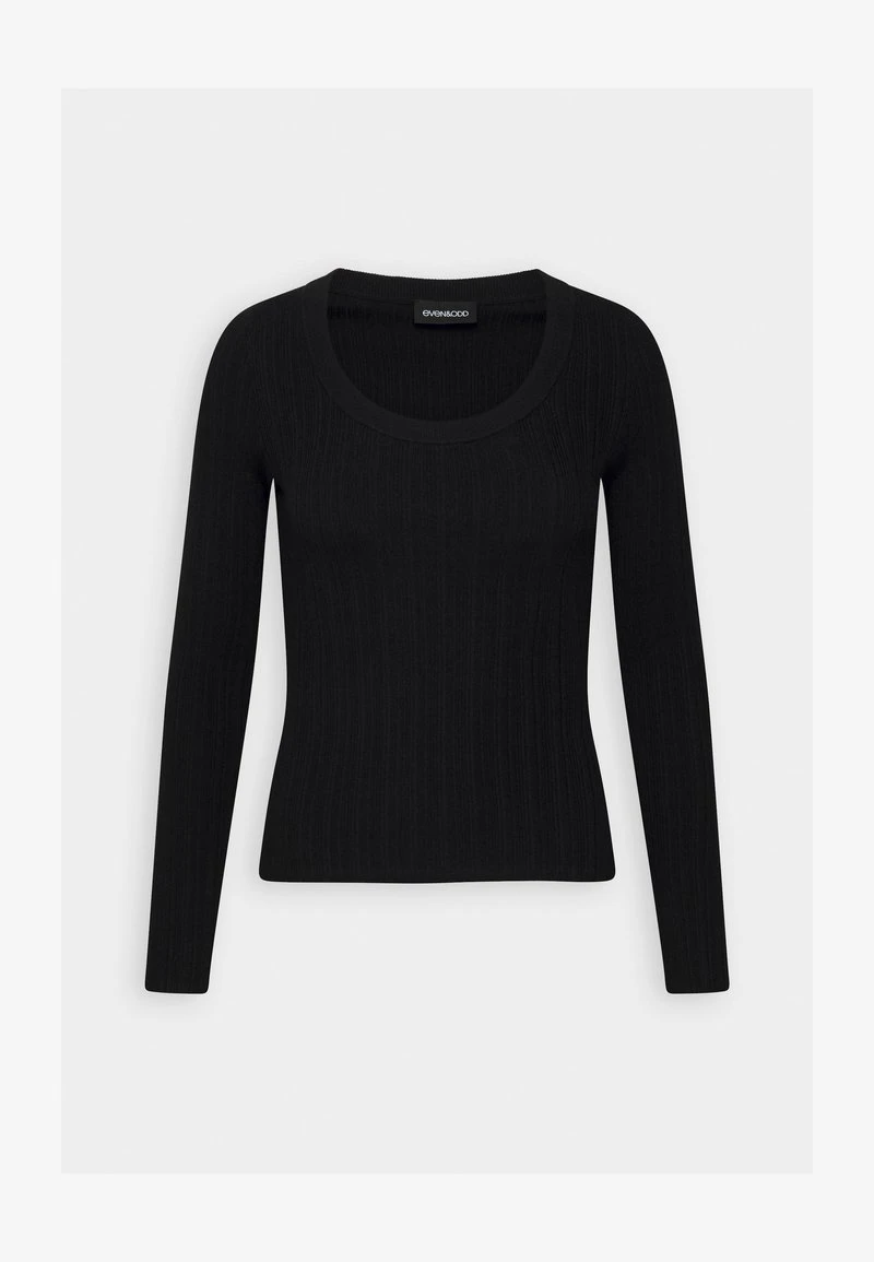 Even&Odd RIBBED - VARIEGATED - Strickpullover - Black 1 Even&Odd RIBBED - VARIEGATED - Strickpullover - Black