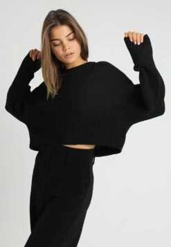 Even&Odd CROPPED JUMPER - Jumper - Black